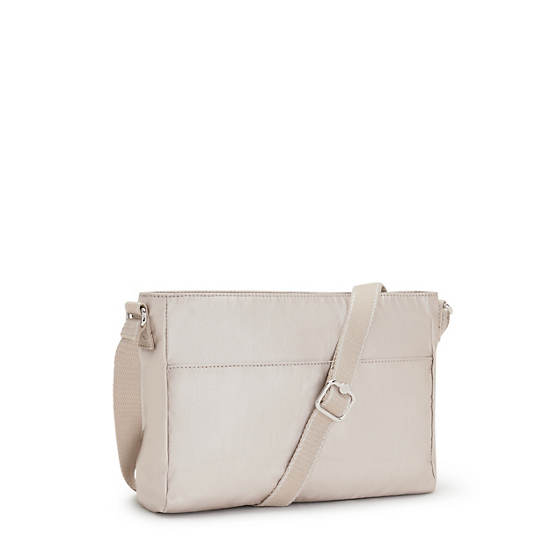 Bolsos Cruzados Kipling New Angie Metallic Beige | MX 1199XY